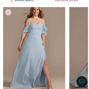 NWT Cold Shoulder Dusty Blue Plus Size Bridesmaids or Formal Dress